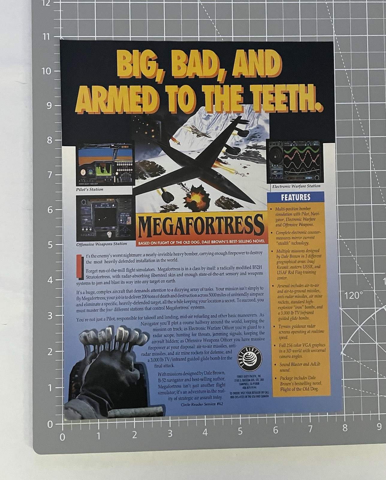 Megafortress Game 1991 Print Ad Original Three-Sixty Pacific Advertisement