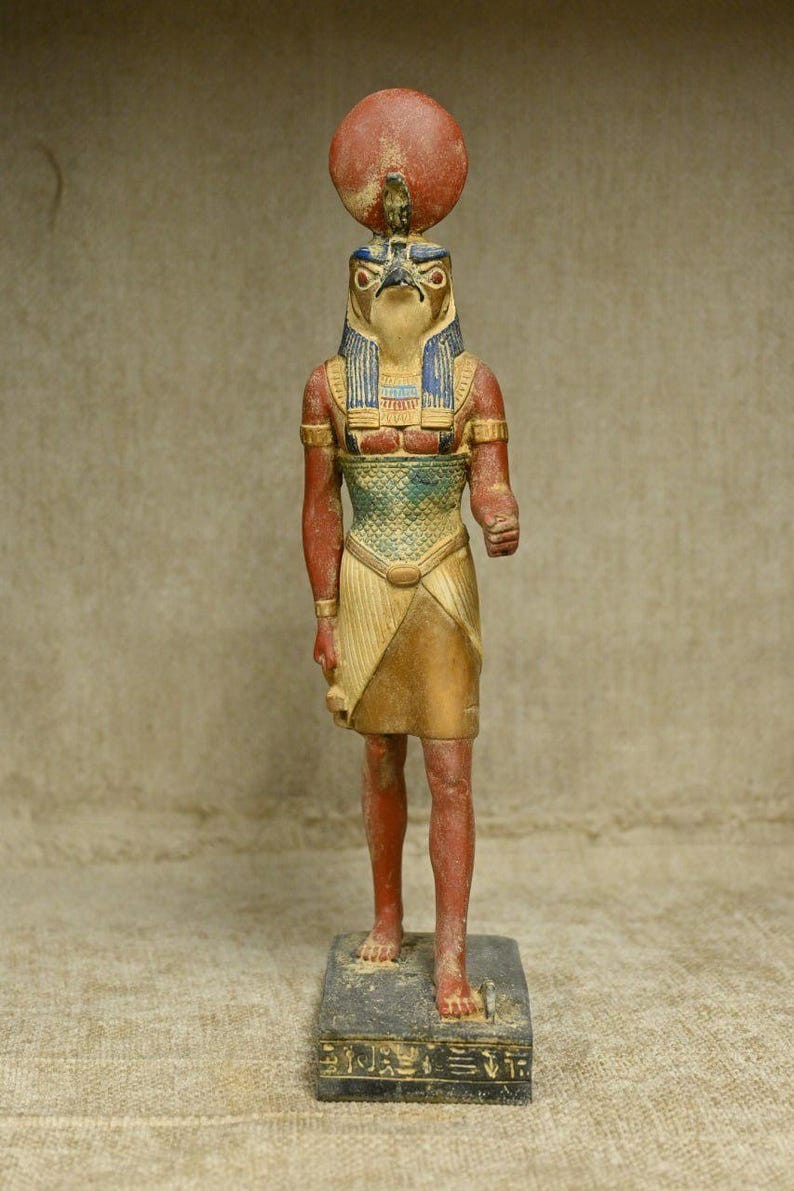 Egyptian God RA statue God of the sun Egyptian mythology sculpture statue