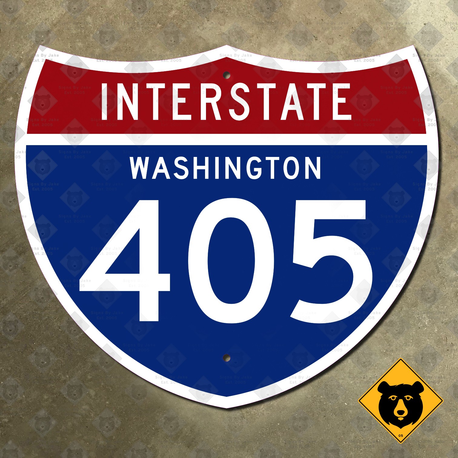 Washington Interstate 405 route marker highway road sign 1961 Seattle 12x10