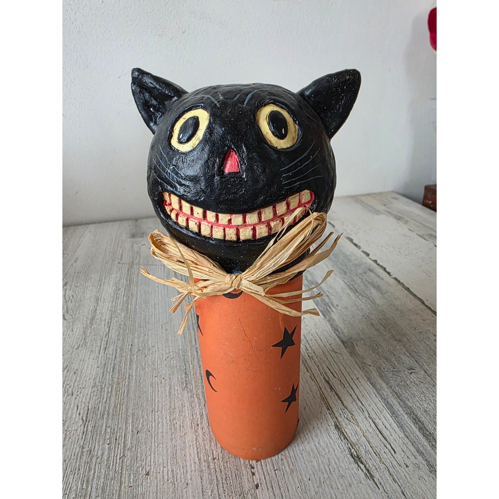 Vintage August moon dan dipaolo Pumpkin jack-o'-lantern jointed statue figurine
