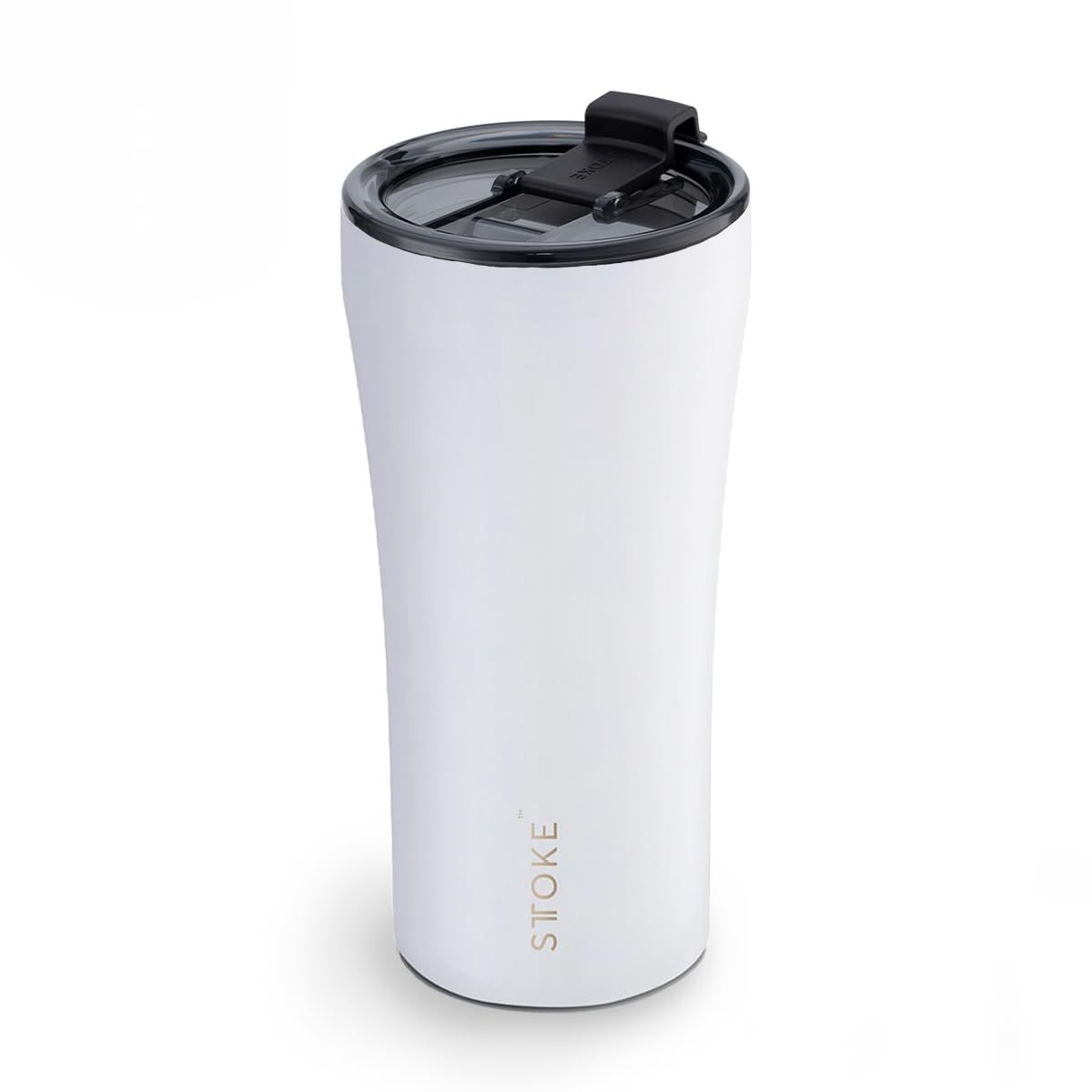 Sttoke Leakproof Ceramic Reusable Coffee Cup 16 oz - Angel White