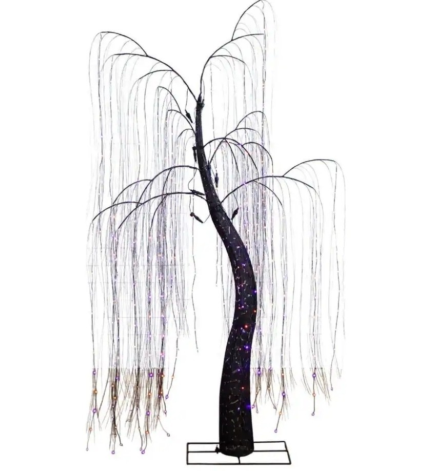 Halloween Home Accents Holiday 7 Foot Color Changing LED Willow Tree