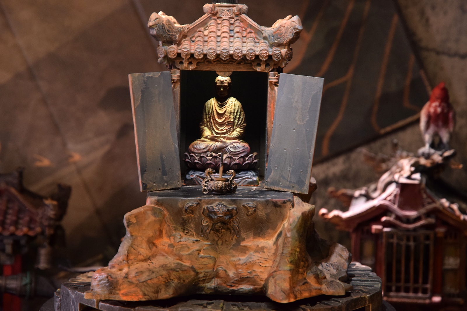 Black Myth Wukong Game Yellow Wind Ridge Shrine Statue Lingji Bodhisattva Figure