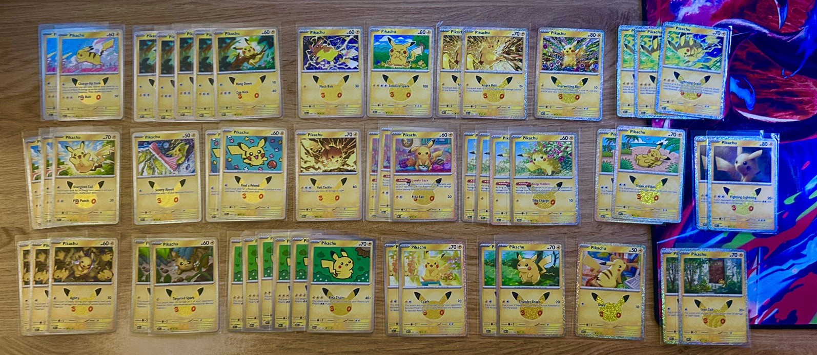 51 x Pokemon 30th Anniversary Pikachu Holo Cards Bundle NM Pack Fresh