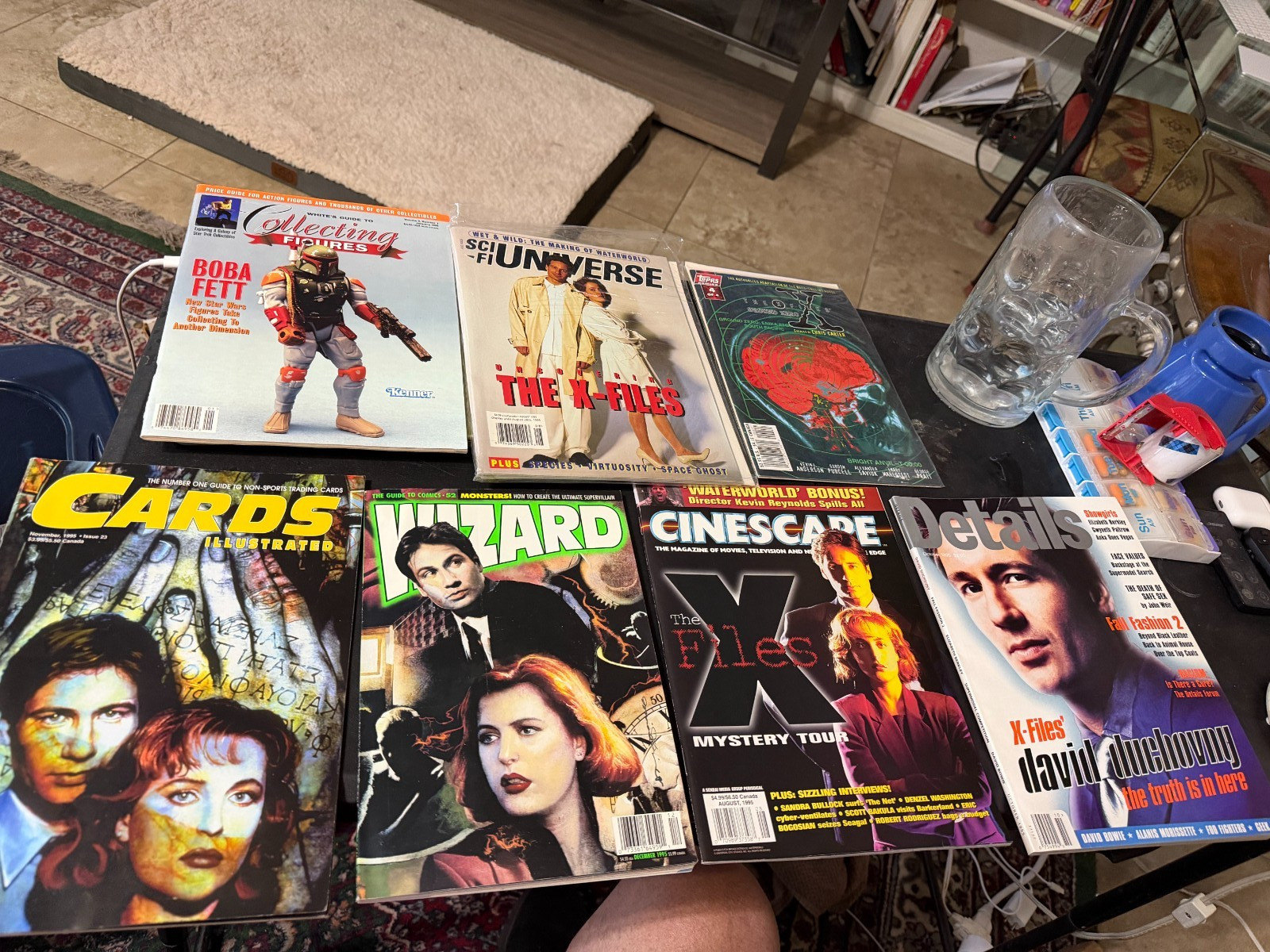 Vintage 90s X-Files Sci-Fi Magazine Lot Wizard Cinescape Cards Illustrated 7pc