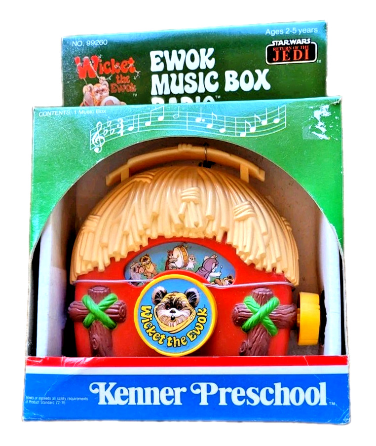 STAR WARS Wicket the Ewok MUSIC BOX Kenner 1984 NEW Factory Sealed Tested, Works
