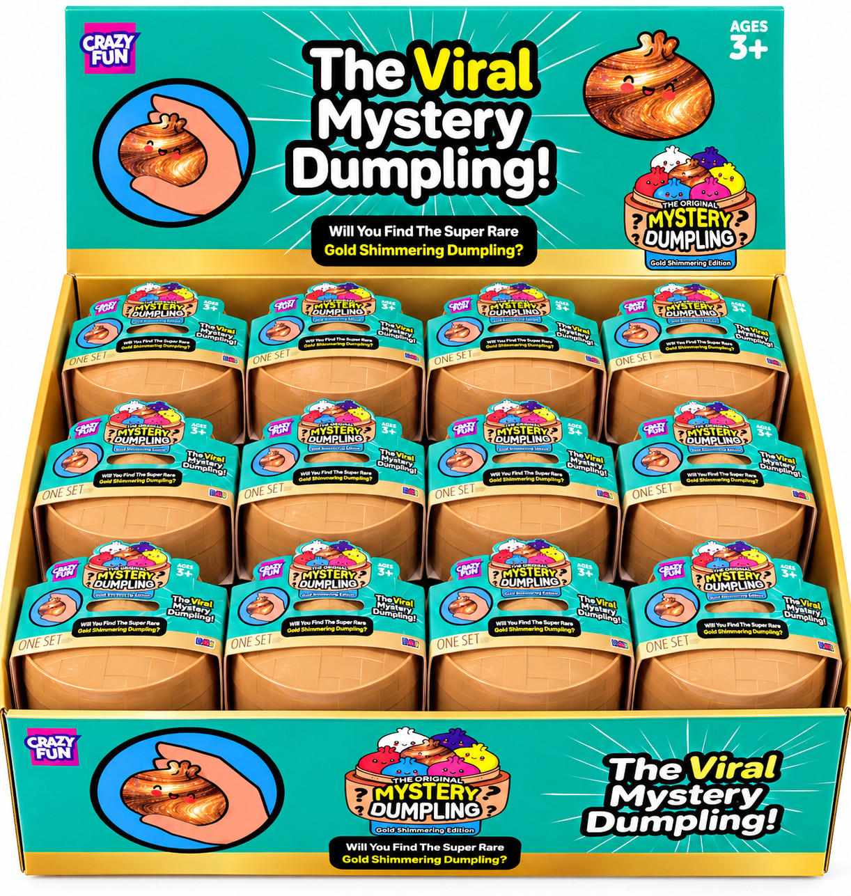 Crazy Fun FULL CASE of GOLD SHIMMERING 24 Viral Mystery Dumplings