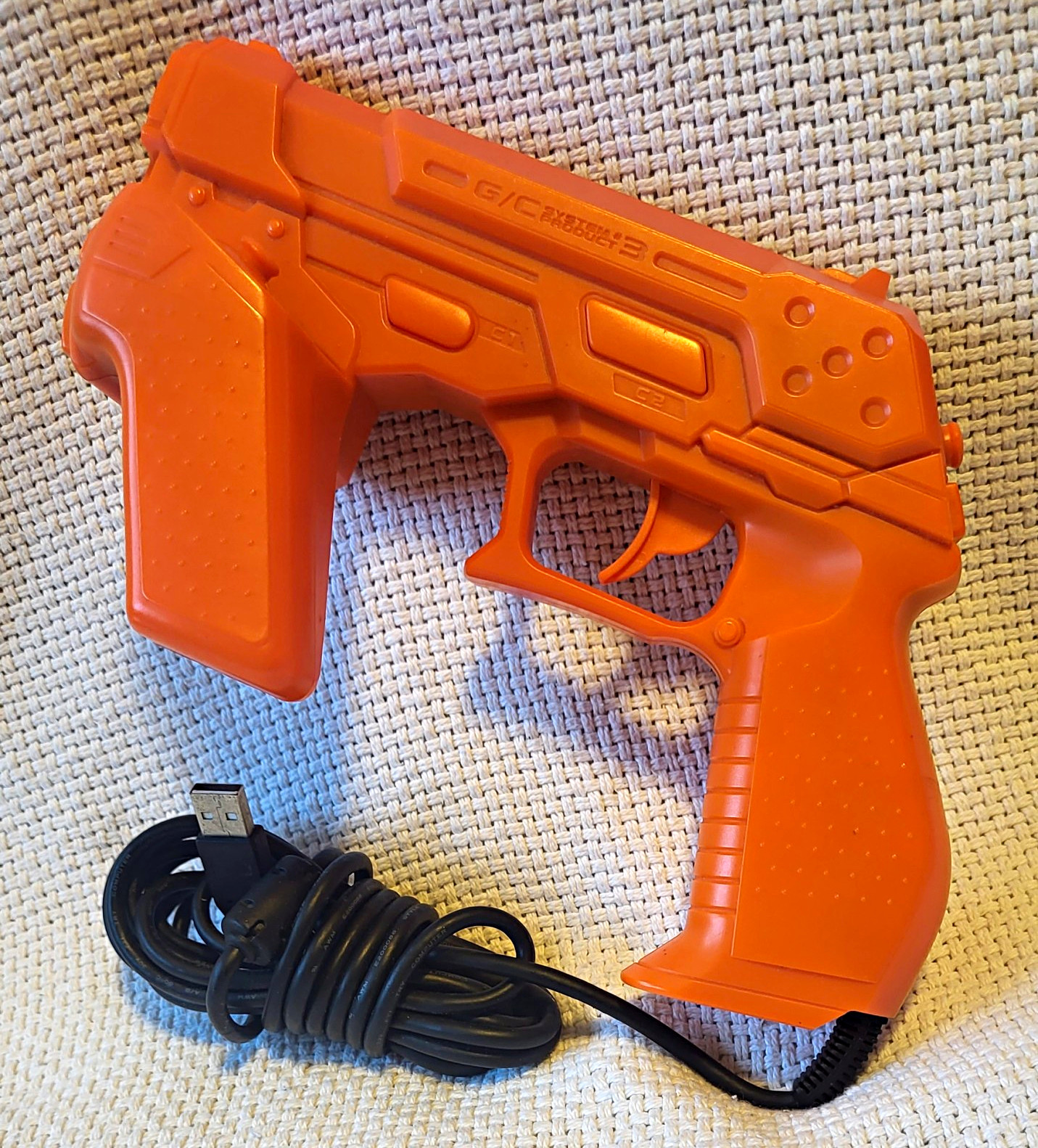 GunCon 3 Playstation  3 NC-109 Orange USB Wired Light Gun Controller PS3 Namco