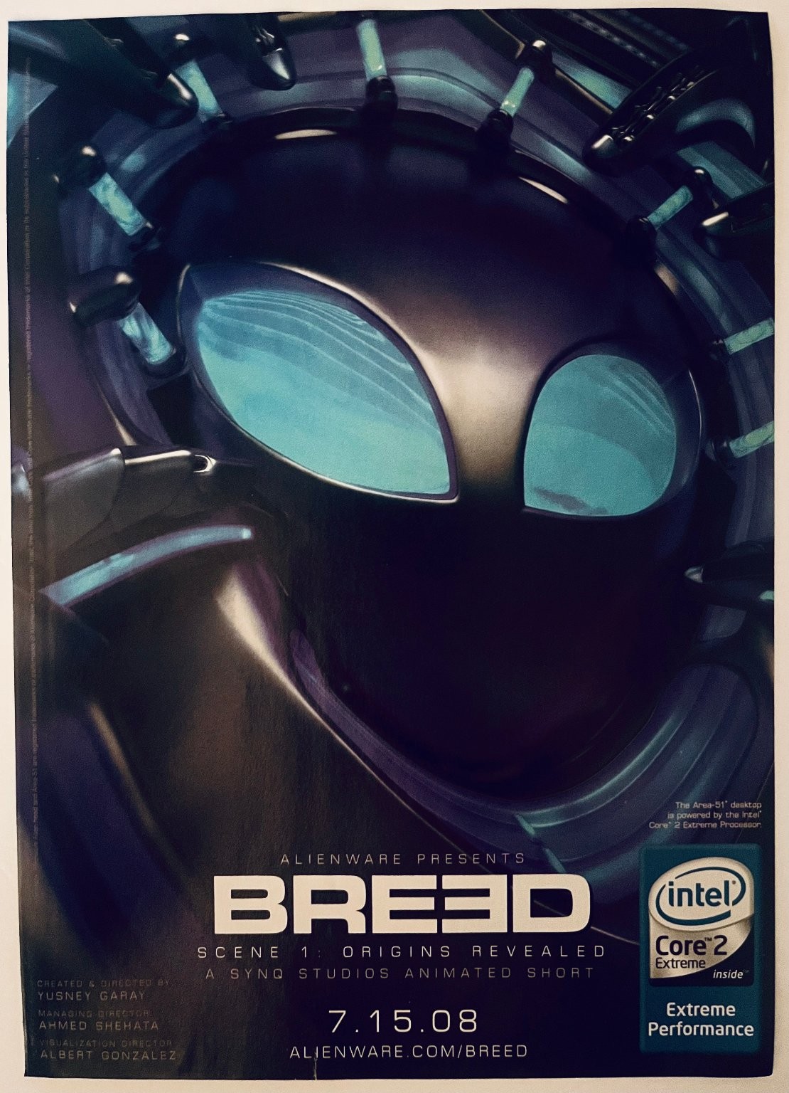Alienware Intel Core 2 Extreme BREED Promotional Print Ad 2008 Original - 8x11