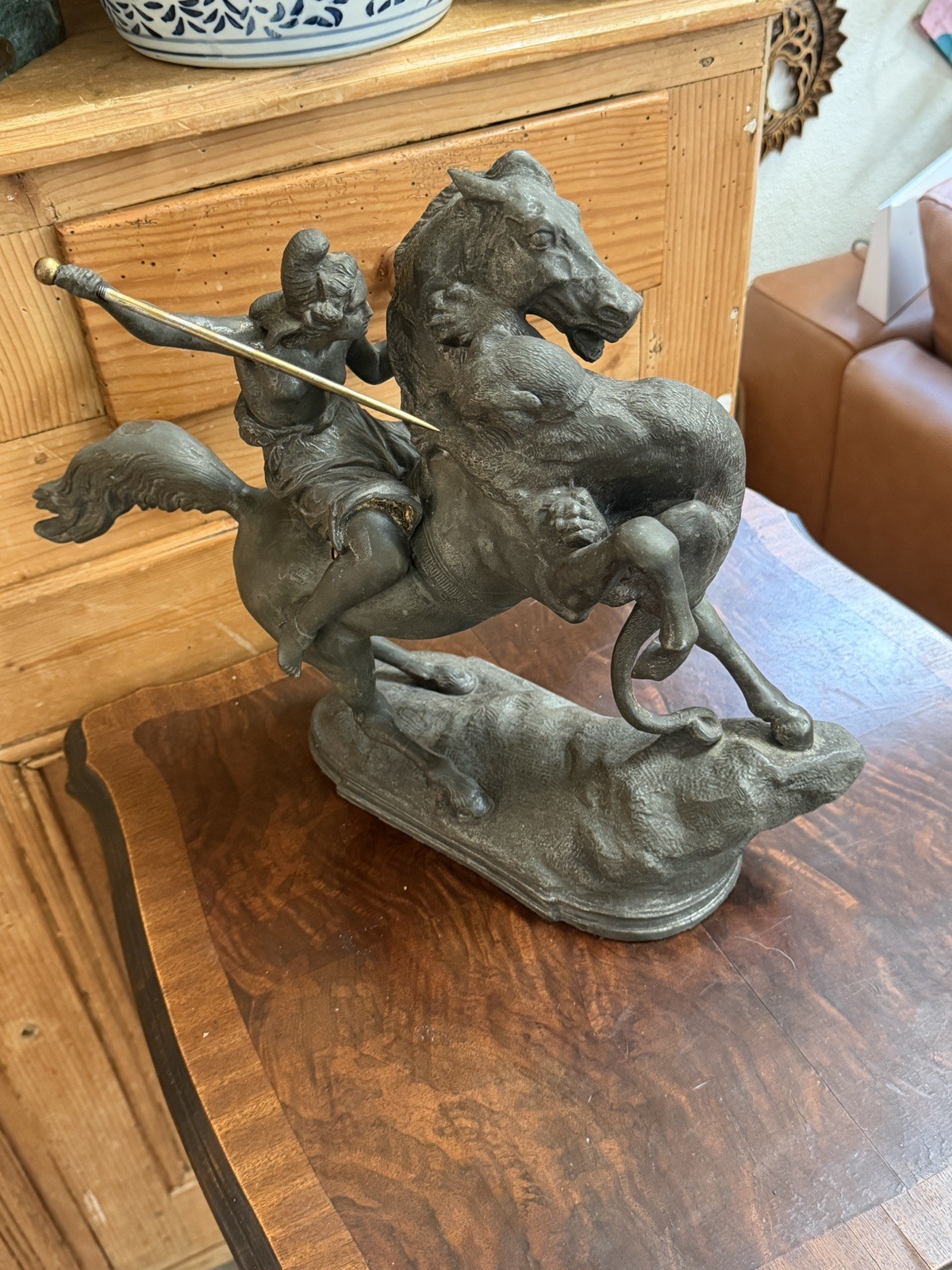Antique Spelter Statue 