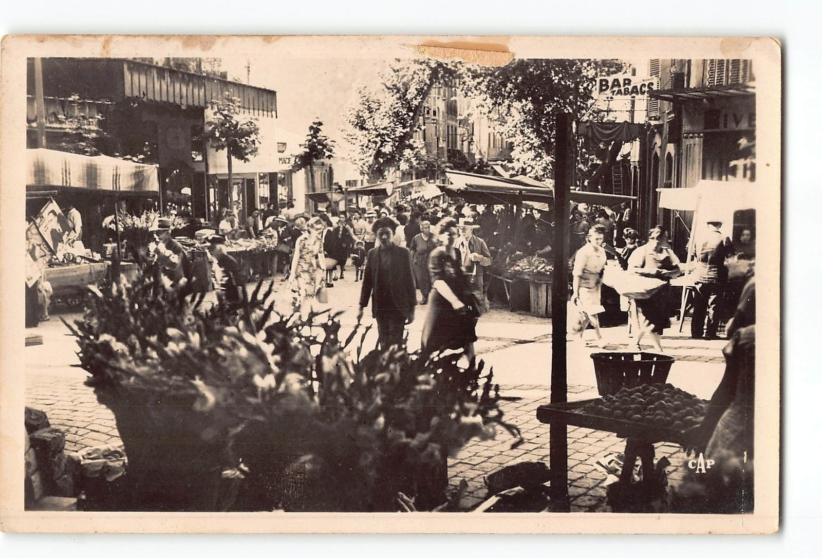 Toulon France RPPC Real Photo 1915-1930 Le Marché Cours Lafayette