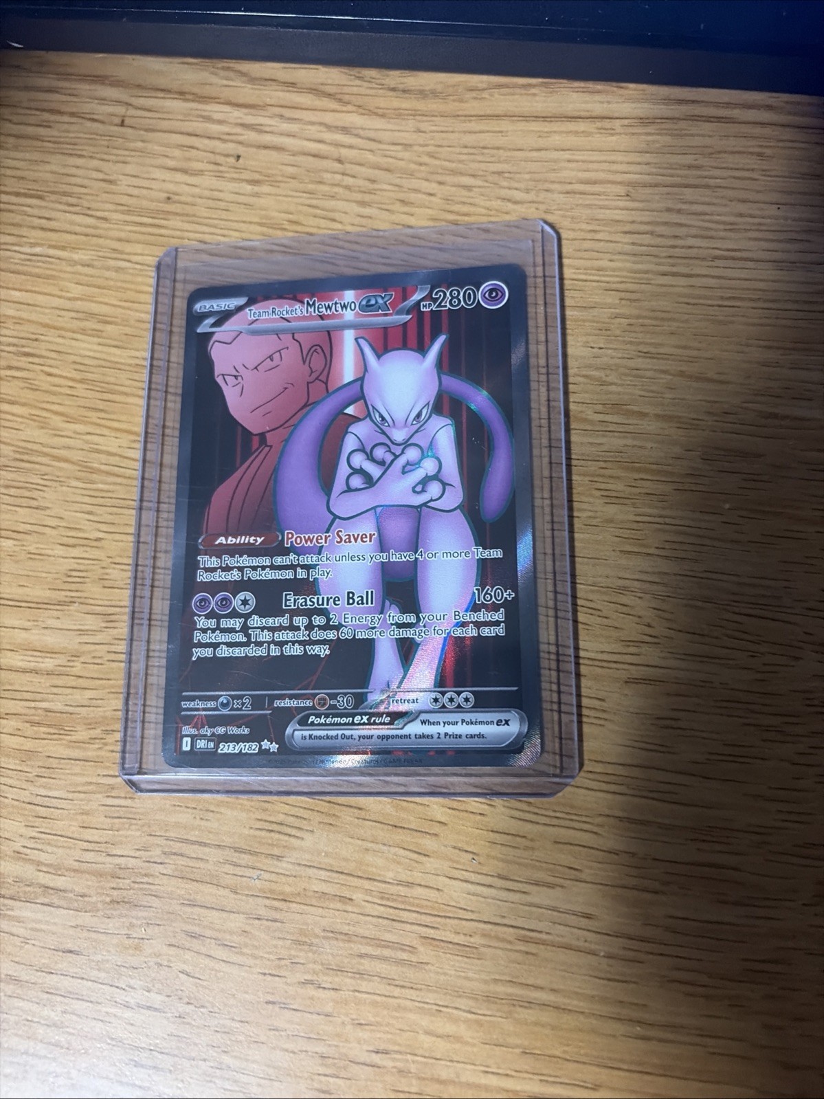 Team Rocket\'s Mewtwo Ex 213/182 Sv10: Destined Rivals Full Art Pokemon Card NM