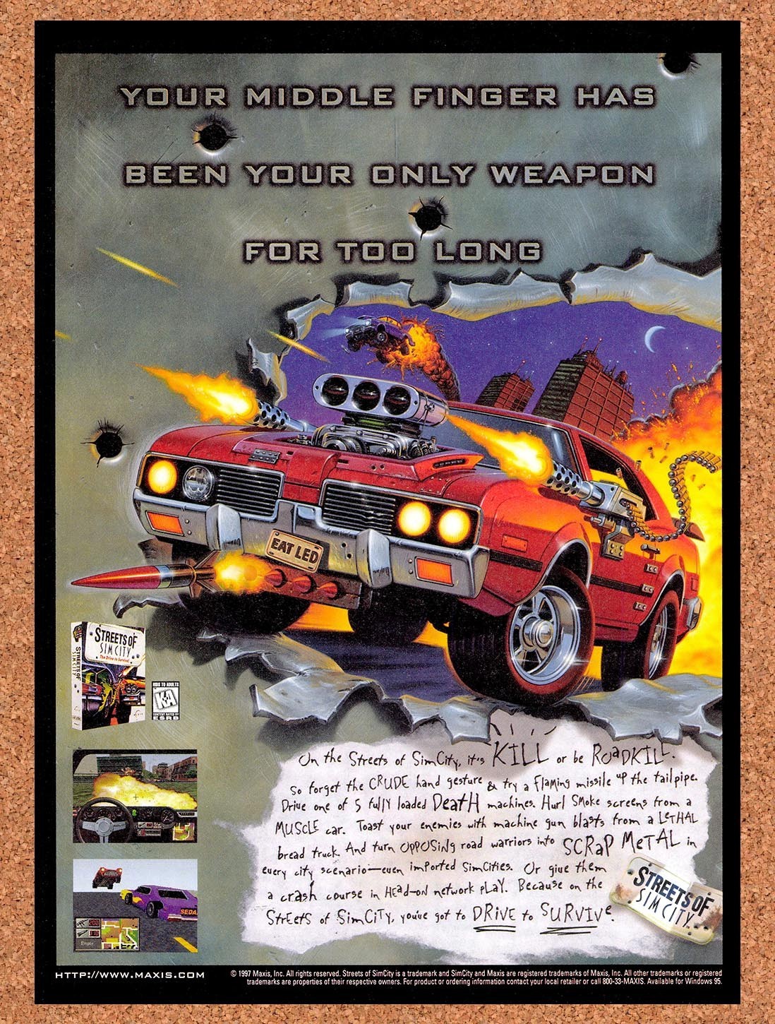 1997 Streets Of Sim City PC Original Advertisement / Retro Promo v1