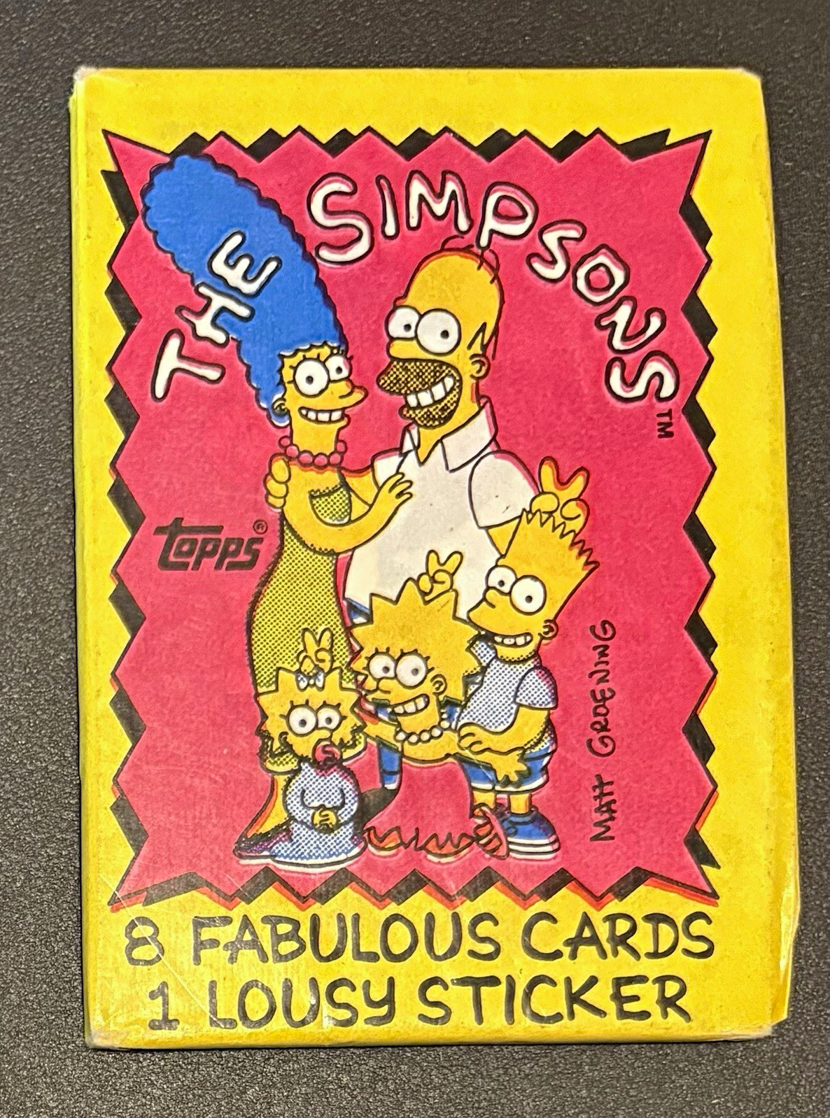 1990 Topps The Simpsons Wax Pack Sticker #1 Bartman Showing