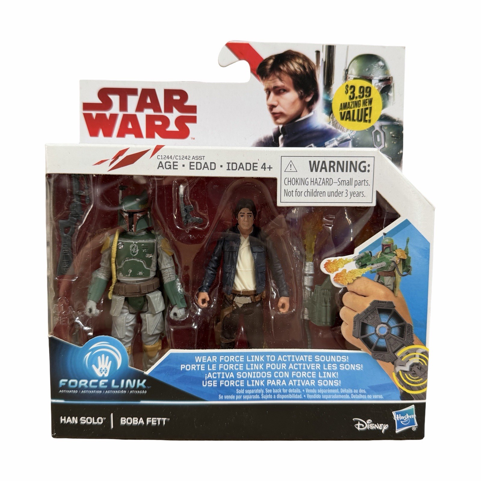Disney Hasbro Star Wars Force Link Han Solo & Boba Fett Action Figures 2-Pack