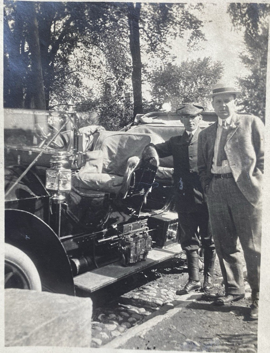 Antique Touring Car & Well Dressed Group Early 1900s 3 Original Vintage Photos