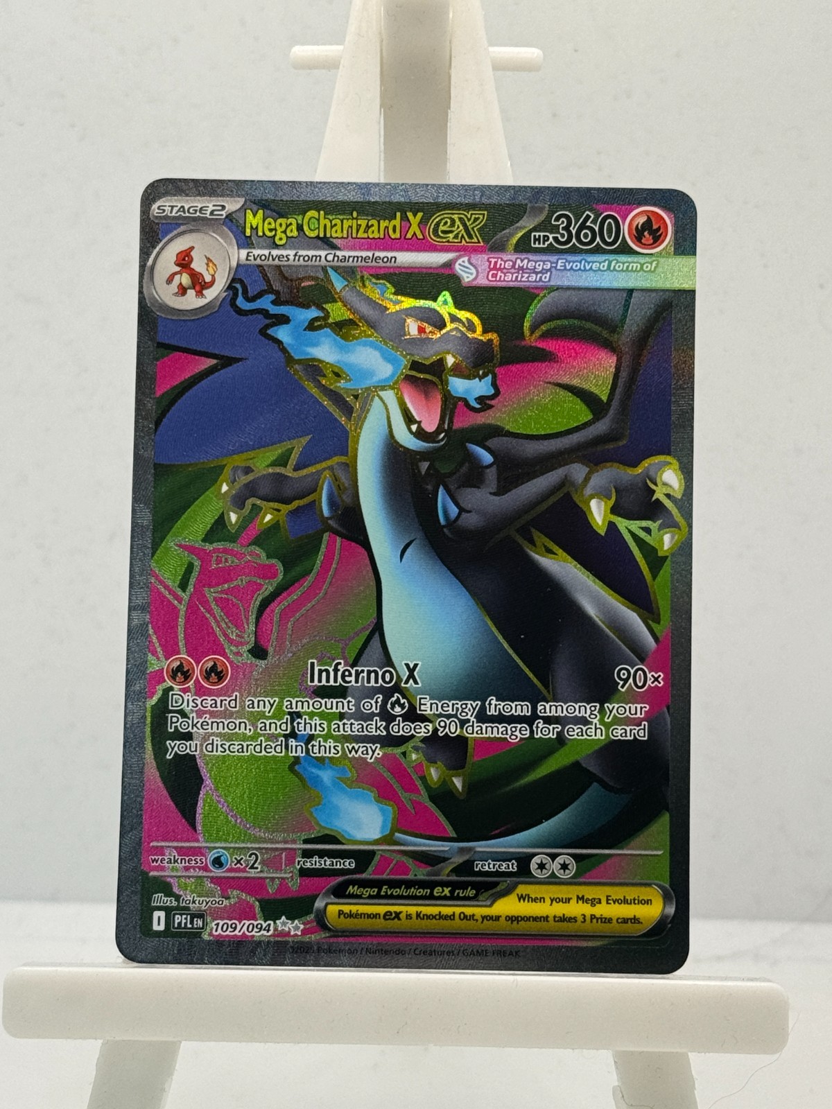 Mega Charizard X ex 109/094 Ultra Rare Phantasmal Flames Pokemon Holo Near Mint