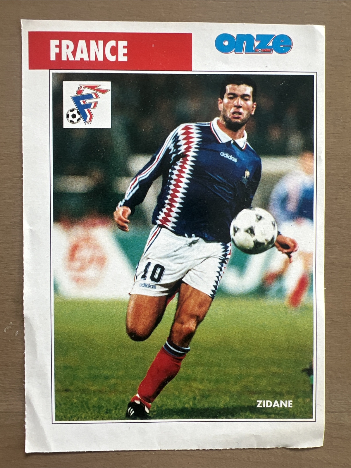CARD ZINEDINE ZIDANE ELEVEN MONDIAL ROOKIE FRANCE 1996 1 rst Game