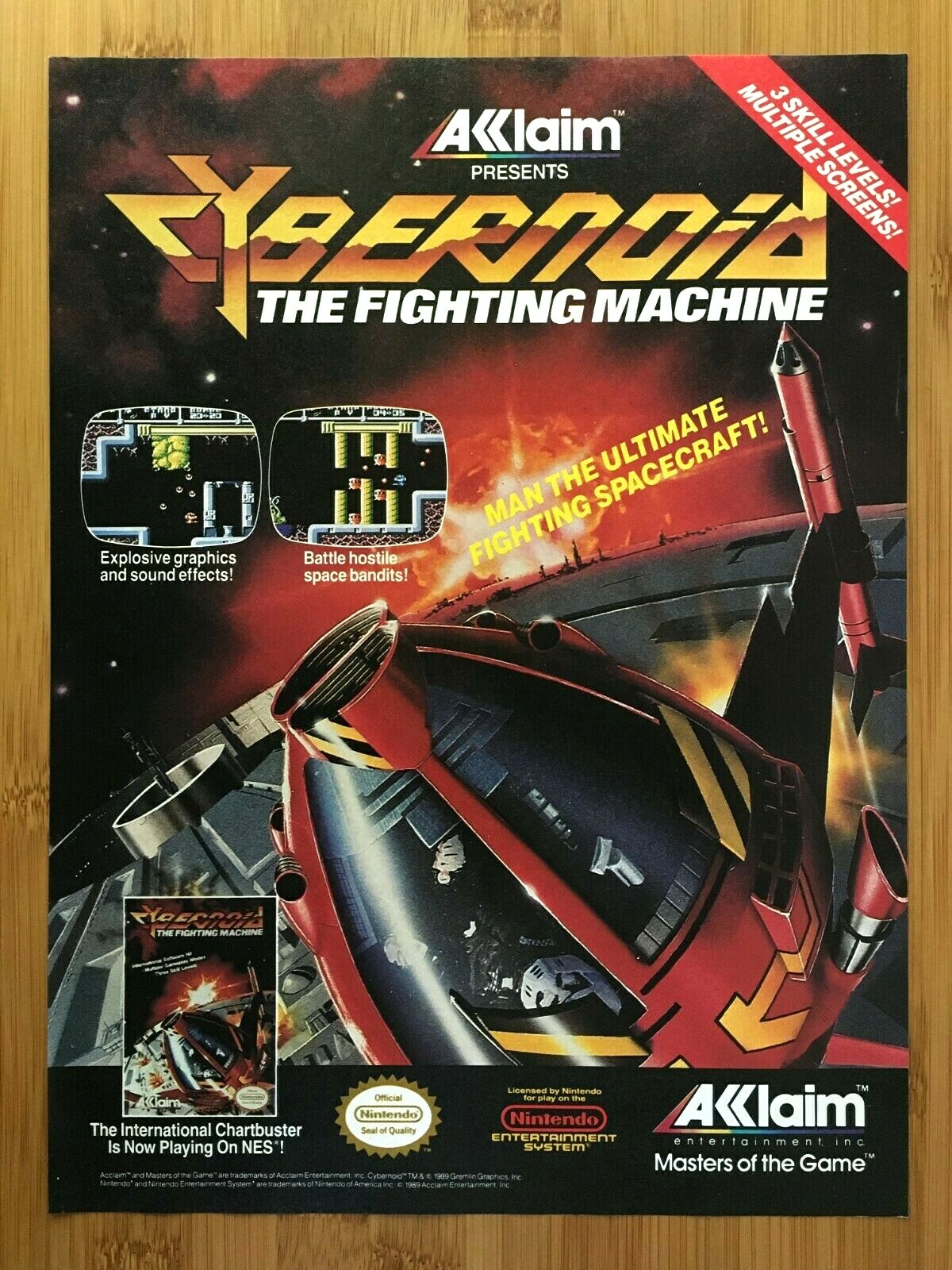 Cybernoid: The Fighting Machine NES Nintendo 1988 Vintage Print Ad/Poster Retro