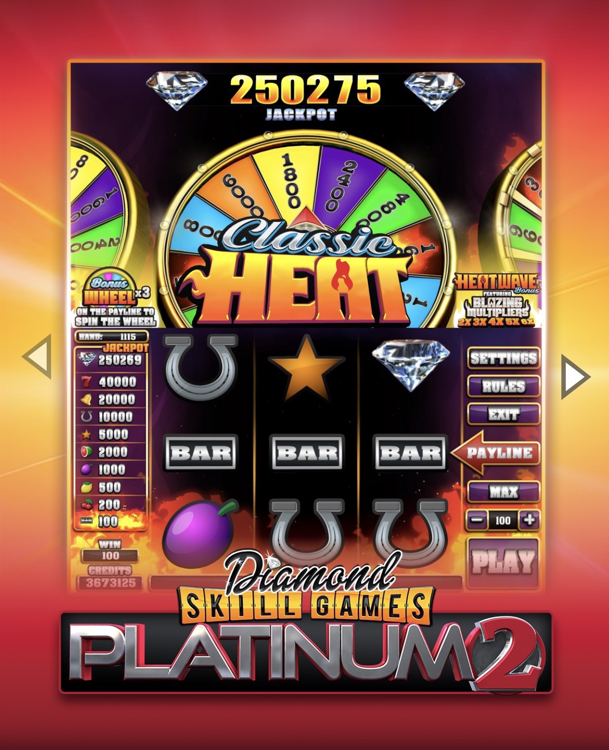Diamond Skill Games Platinum 2, SSD only, tested working