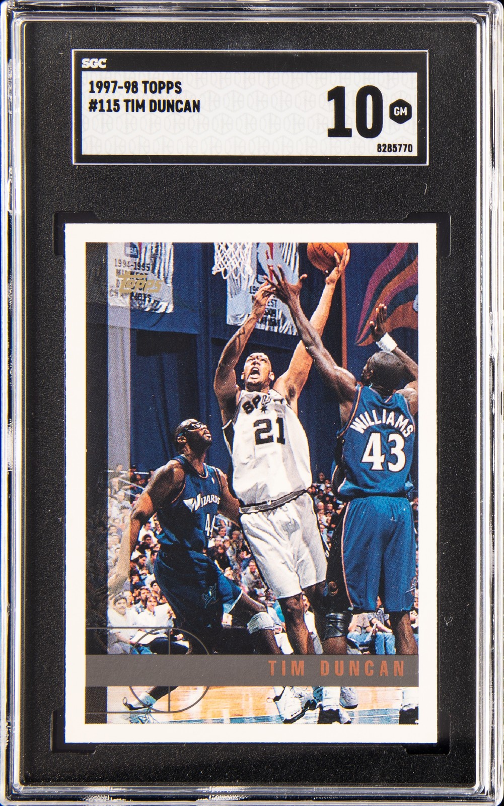 1997-98 TOPPS #115 TIM DUNCAN ROOKIE RC SGC 10 GM