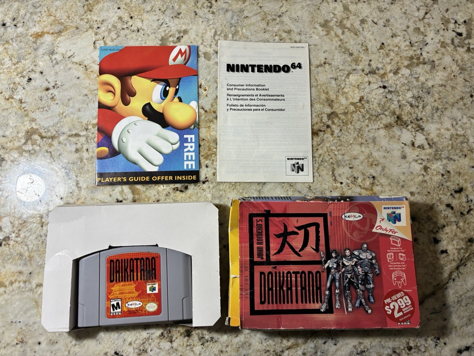 Daikatana Nintendo 64 N64 Cartridge Box Cardboard Insert No Manual Authentic