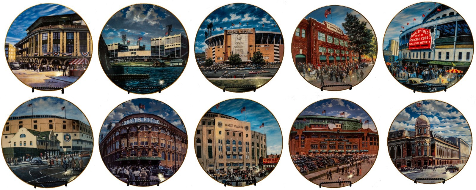 Bradford Take Me Out to Ball Game Set of 10 Complete Ballparks Yesteryear Mint
