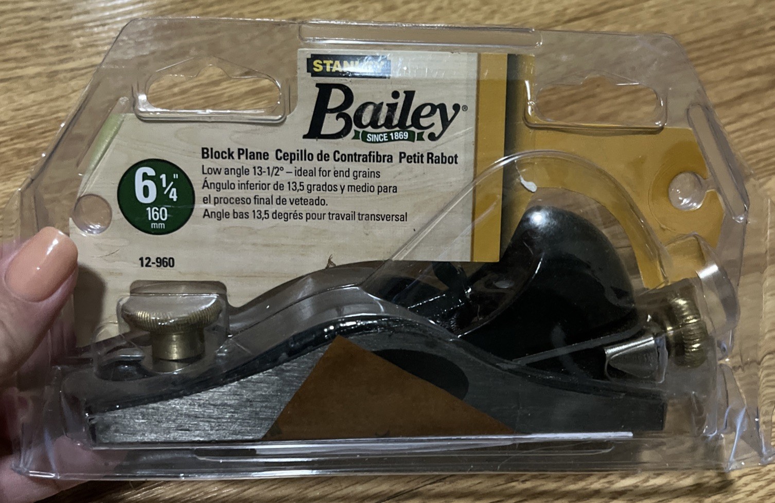 NEW Stanley Bailey 13.5° Low Angle Block Plane No. 12-960, 6 1/4”L, Adj. Mouth