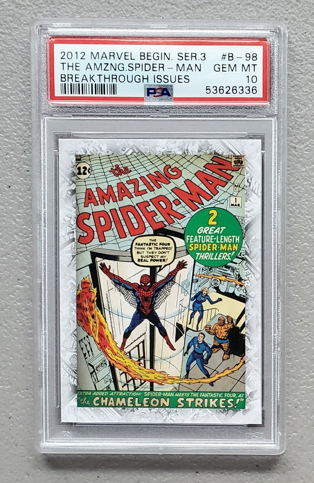 2012 Marvel Beginnings 1963 Amazing Spider-Man #1 Fantastic Four PSA 10 GEM Card