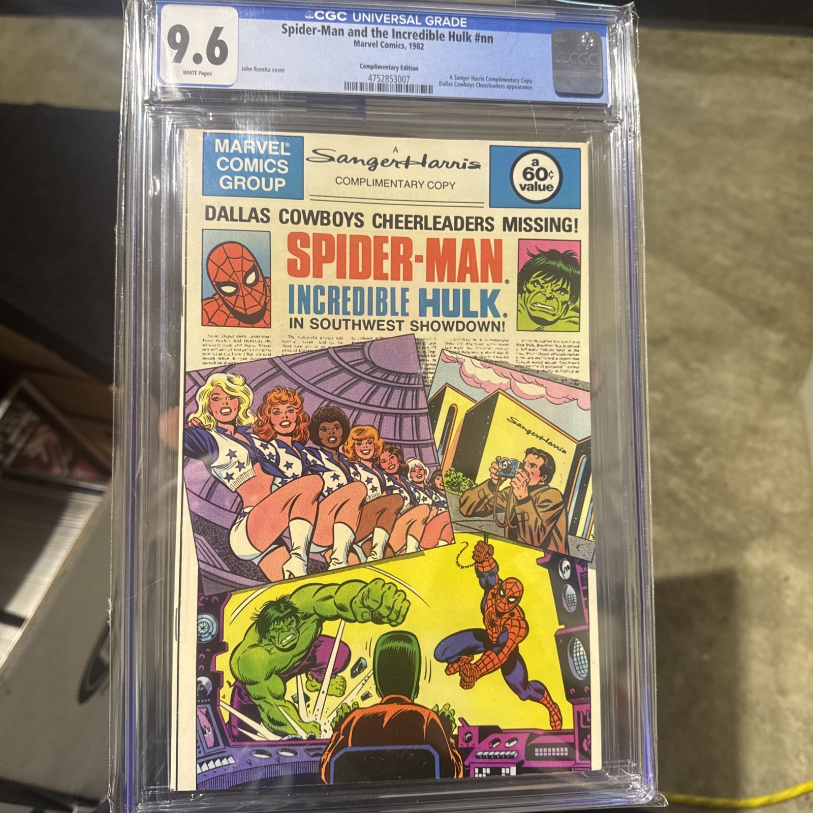 Spider-Man and Incredible Hulk #nn (1982), Cowboys Cheerleaders, CGC GRADED 9.6