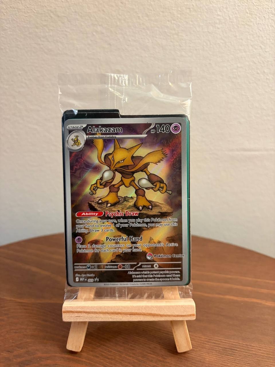 Alakazam MEP 009 BLACK STAR PROMO Pokemon Center Stamp Mega ETB Promo Sealed