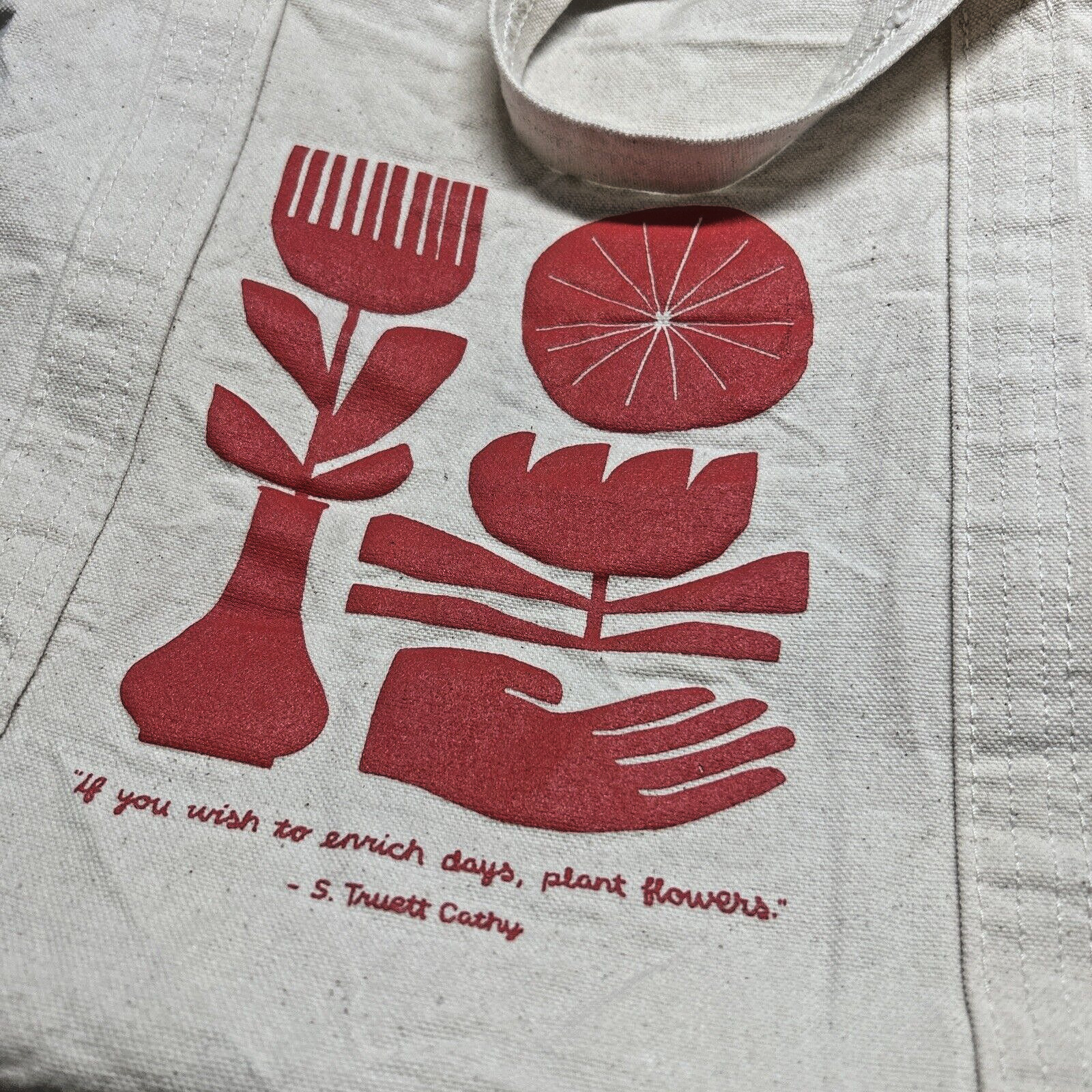Vintage Chick-fil-A Canvas Tote Bag with Truett Cathy Flowers Quote