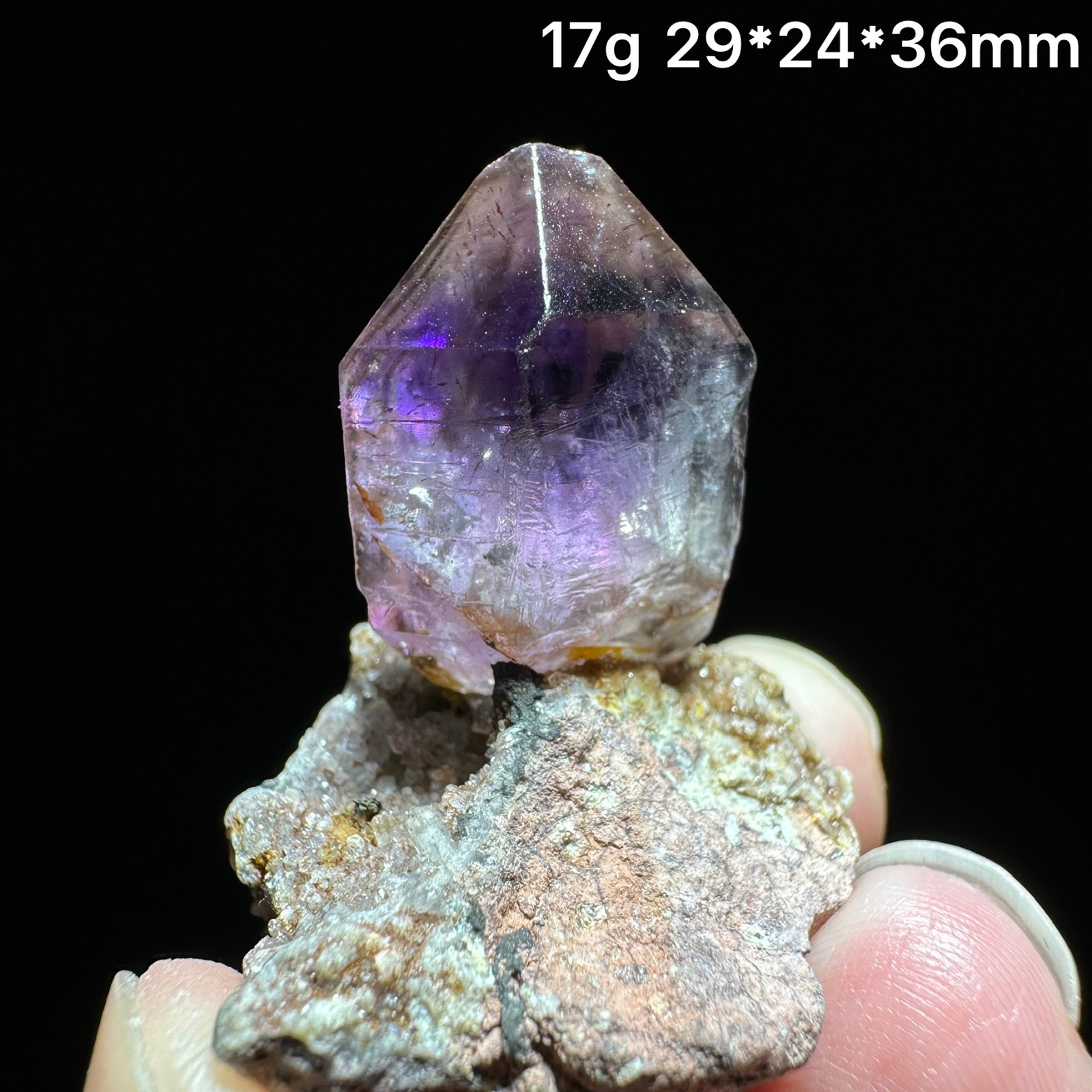 Natural Super Seven Amethyst Quartz Crystal Cluster on Matrix Mineral Specimen