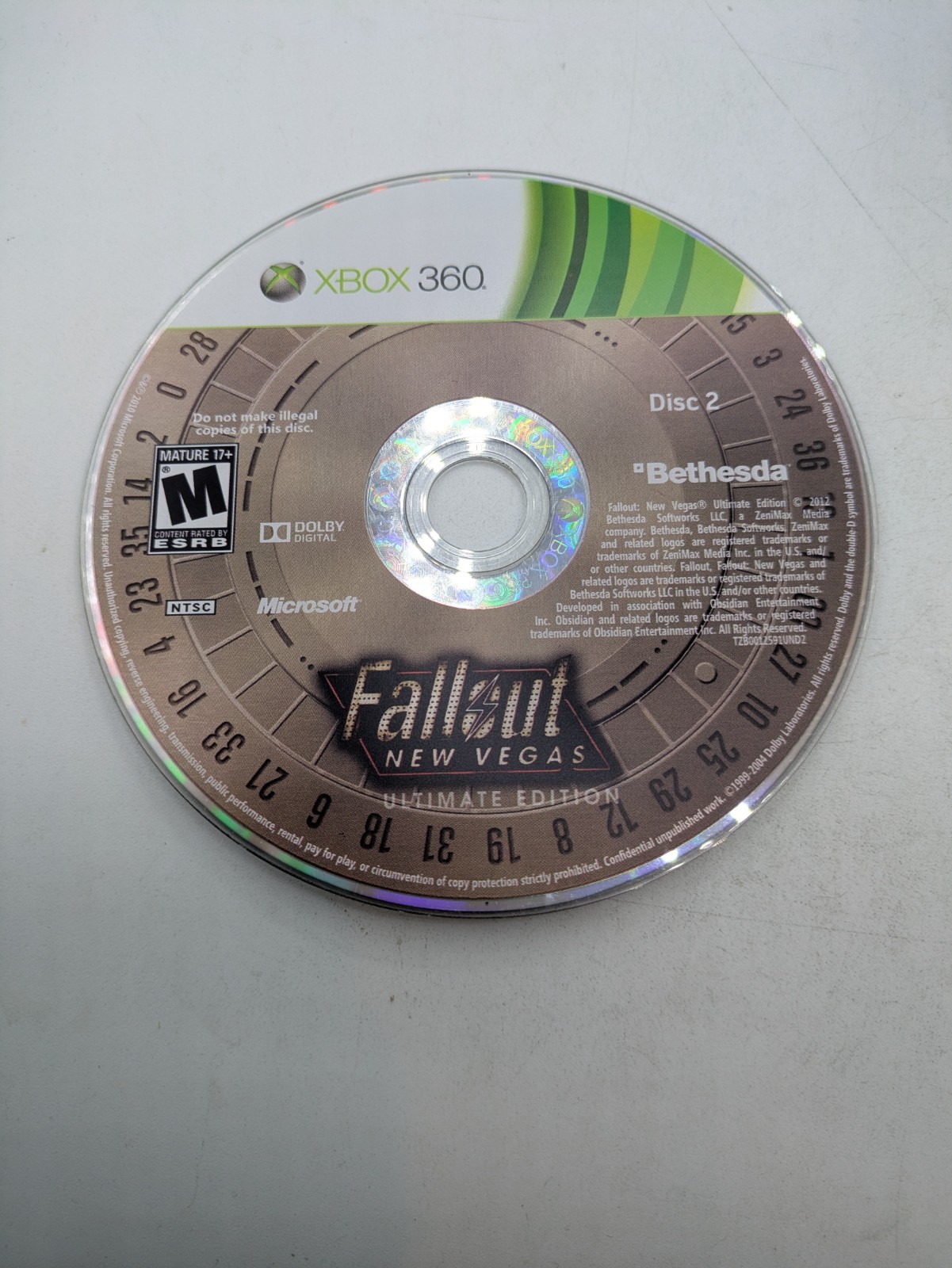 Fallout New Vegas Ultimate Edition - Platinum Hits (Xbox 360) ** Disc 2 Only **