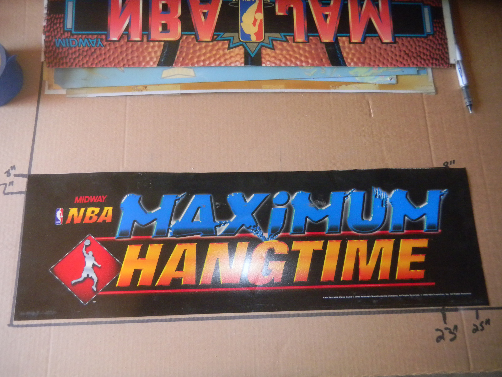 NBA MAXIMUM HANGTIME cracked  arcade game  sign marquee CHECK PICTURE CF42