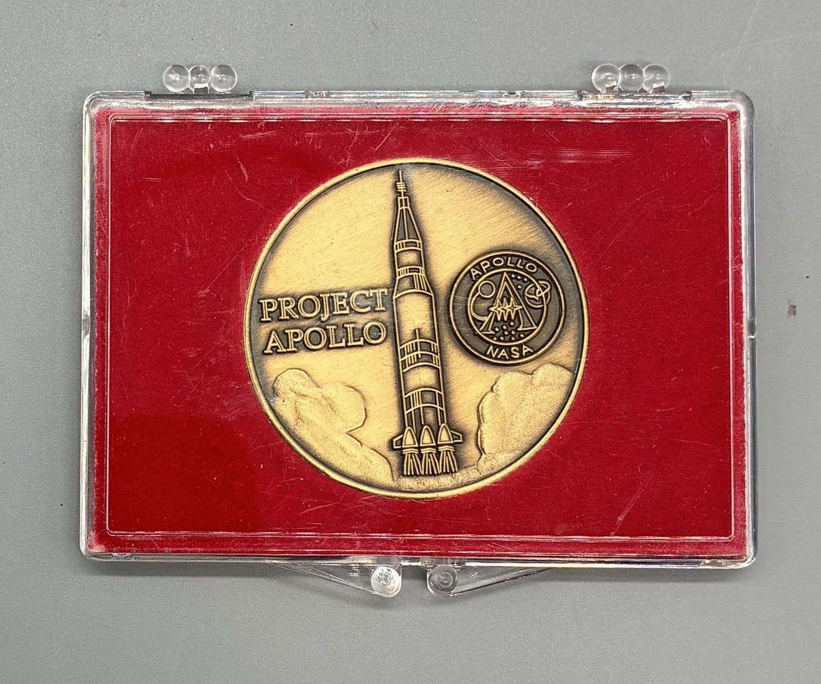 Vintage 1969 Apollo 11 Project NASA Medal Medallion Bronze Coin 