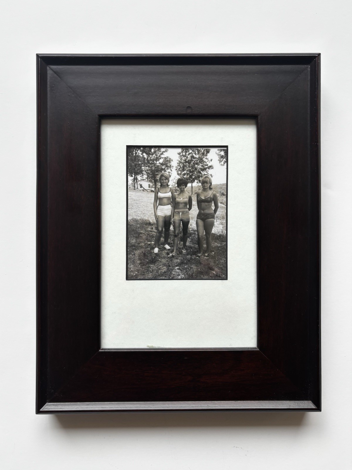 Vintage 70’s Polaroid Land Camera Photo of 3 Teenage Girls In 2 Piece Swim Suits