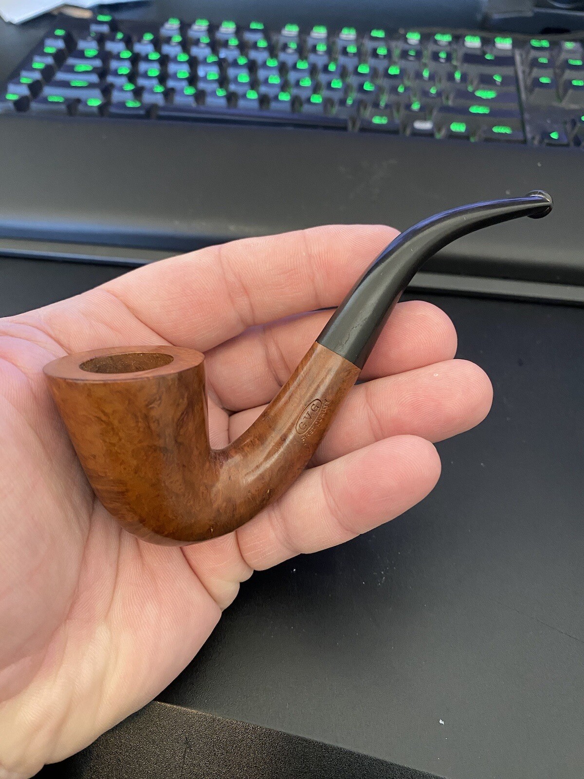 Unsmoked 100+ year old GVG First Quality Genod Briar Tobacco Pipe Bent Dublin