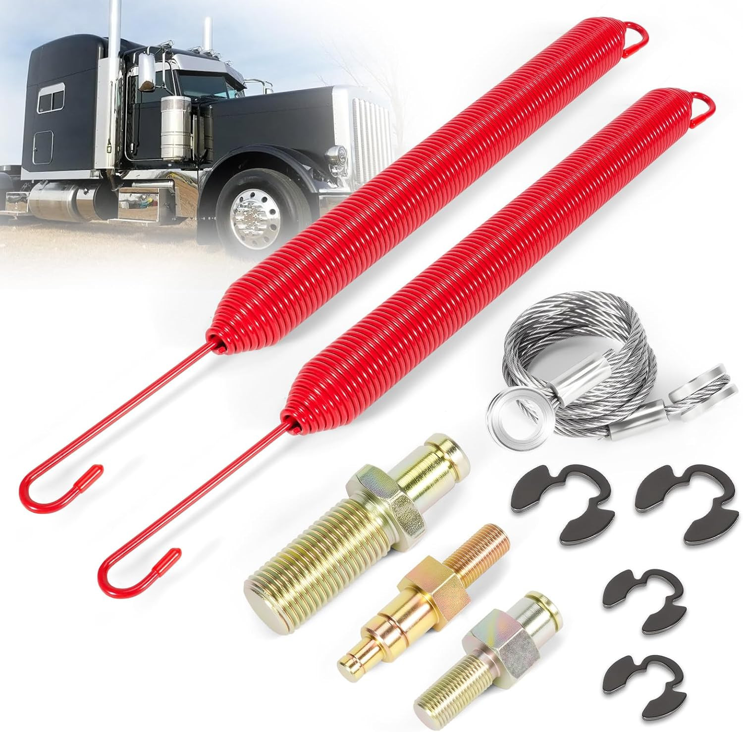 2Pcs Hood Springs Kit Fit for Peterbilt 388 & 389 Series (2008-2023) Trucks - Re