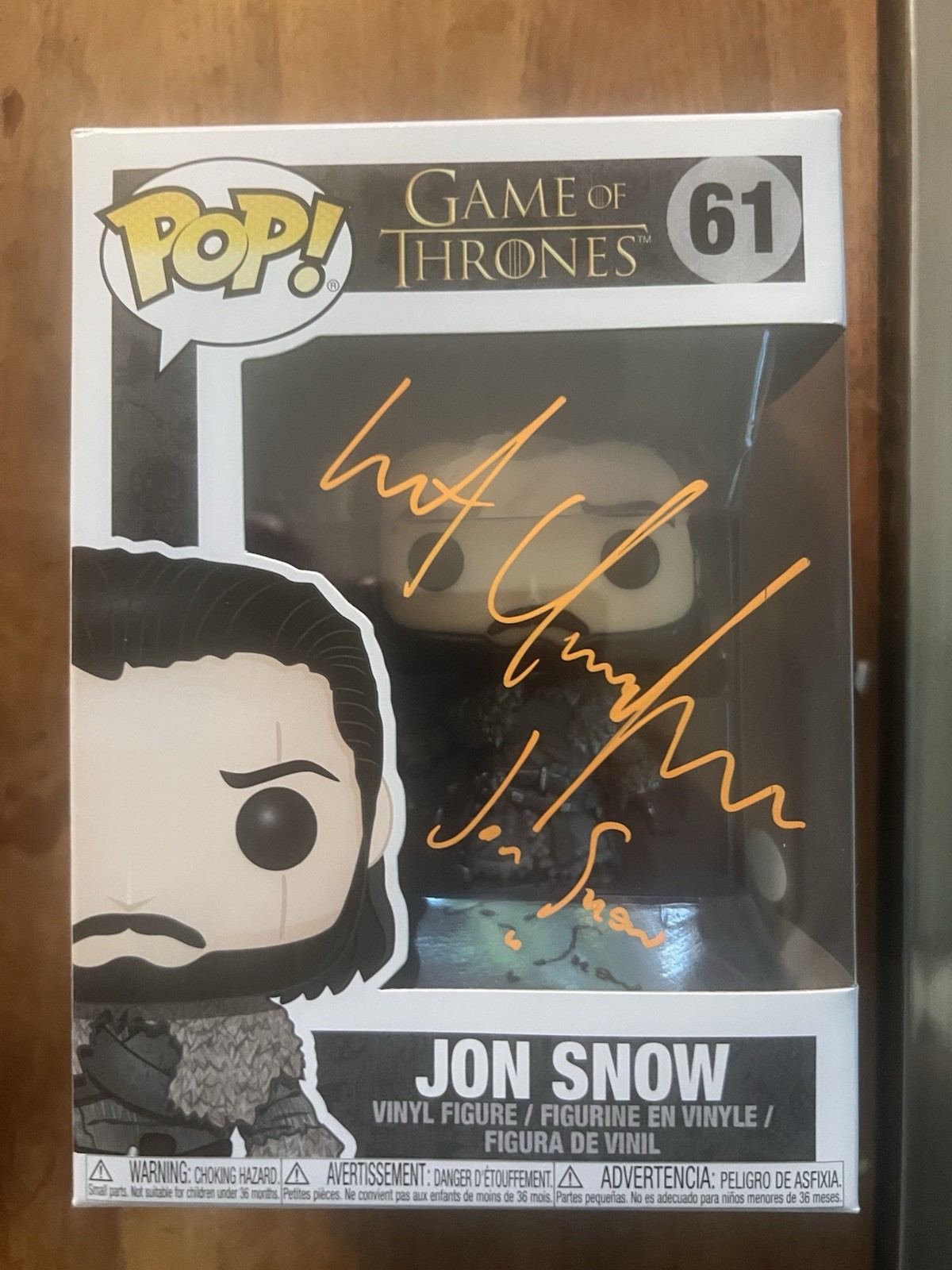 Kit Harrington Signed Funko Pop W/ Character Name Jon Snow JSA Auth