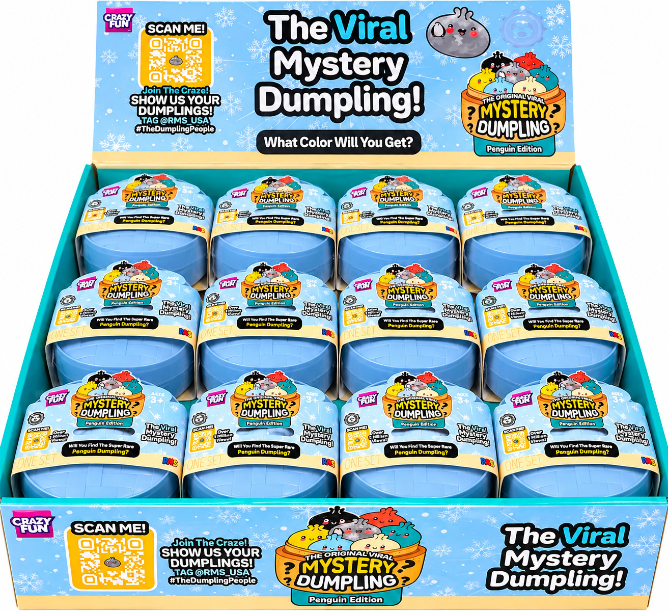 Crazy Fun FULL CASE of 24 PENGUIN EDITION  Viral Mystery Dumplings