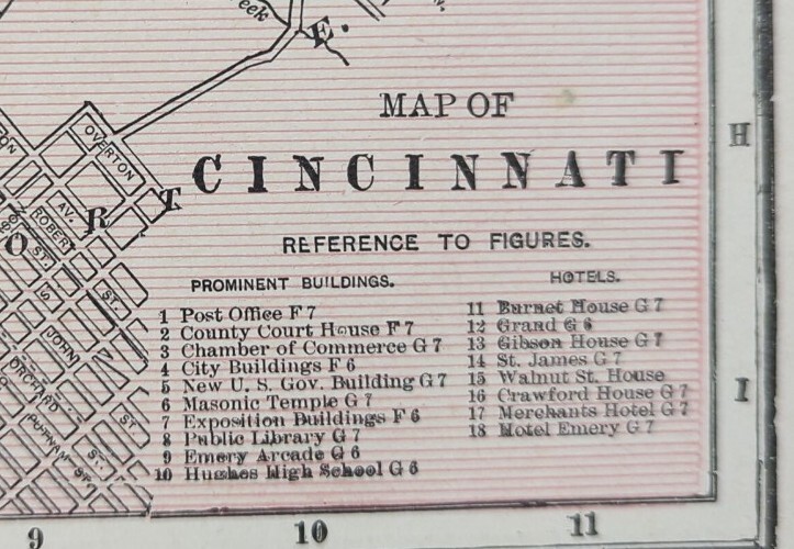Vintage 1900 CINCINNATI OHIO Map 14