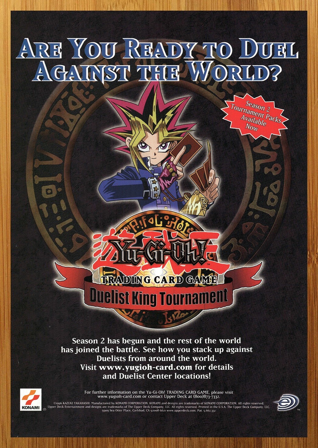 2006 Yu-Gi-Oh Card Game Duelist Tournament Print Ad/Poster Official CCG TCG Art