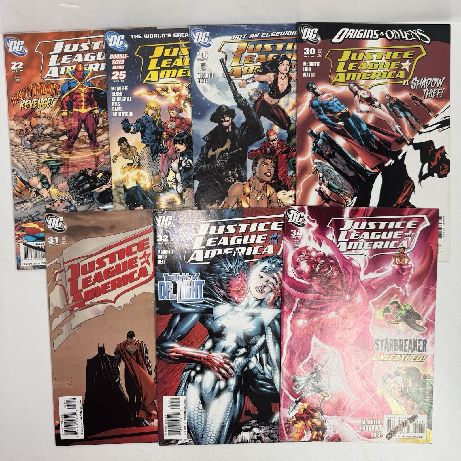 Justice League of America #22 25 26 30 31 32 34 DC Comics 2008-2009 Lot of 7