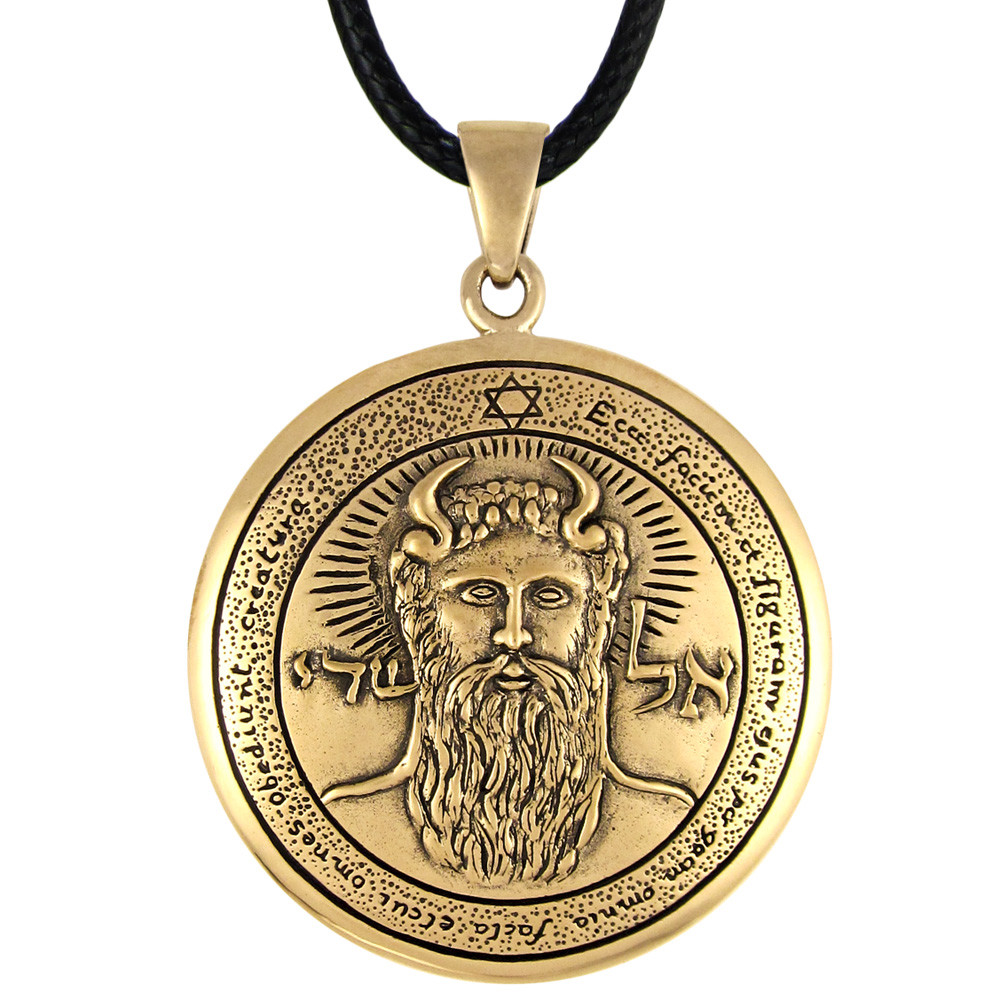 First Pentacle of the Sun - Bronze Key of Solomon Talisman Pendant Necklace