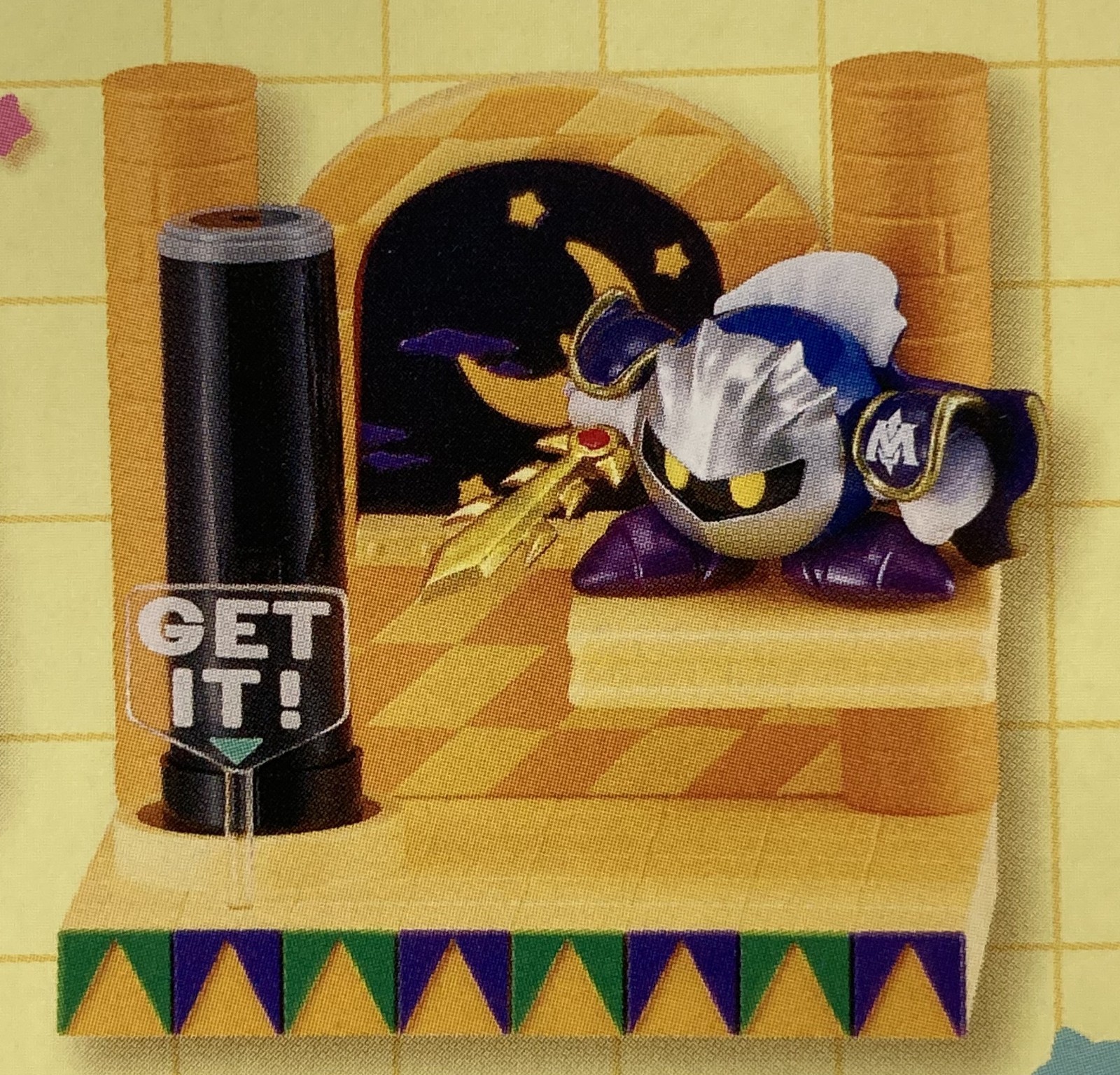 Re-ment Kirby Adventure on Desk Figure #4 Meta Knight Stamp stand Japan Import