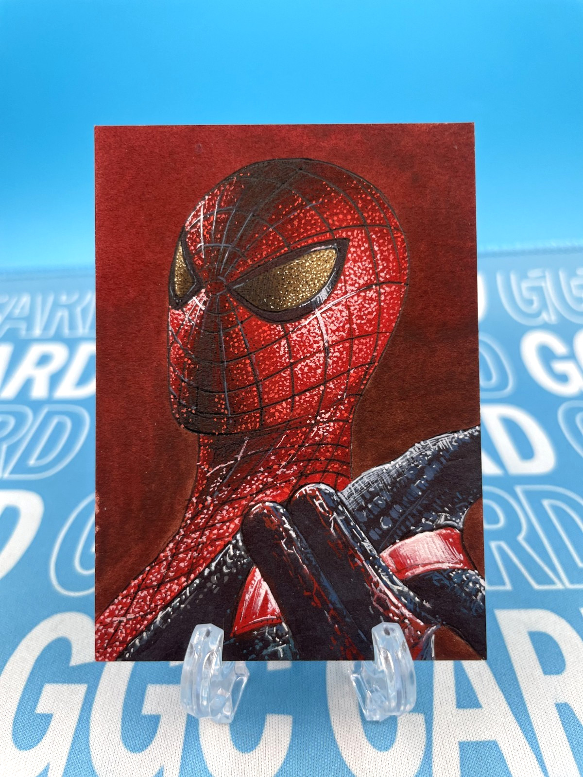 【Black Card】GGC Studio Spider-Man Custom Art Sketch Card 1/1 AUTO 【Black Light】