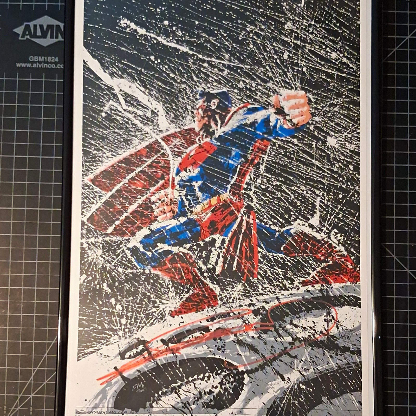 FRANK MILLER ART Superman Lithograph Signed By Frank Miller INCREDIBLE PIECE