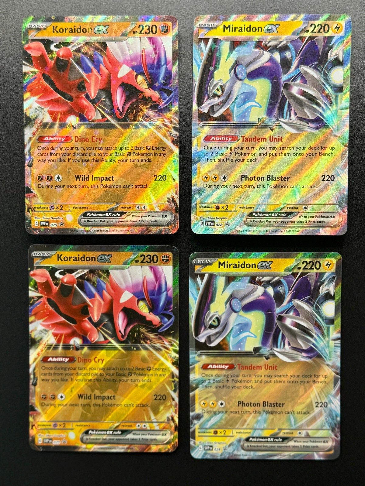Pokemon TCG Scarlet & Violet Black Star Promo Miraidon EX & Koraidon EX Holo-Lot