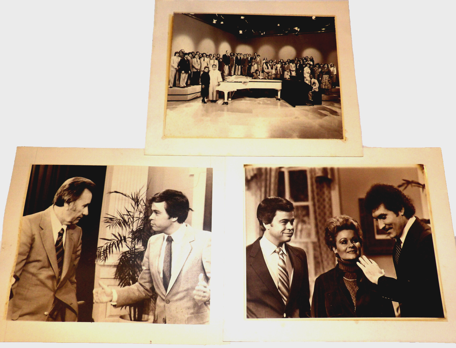 3 VINTAGE 1970s-80s PTL CLUB 20x16 PHOTOS~JIM, TAMMY FAYE BAKKER, JIMMY SWAGGART